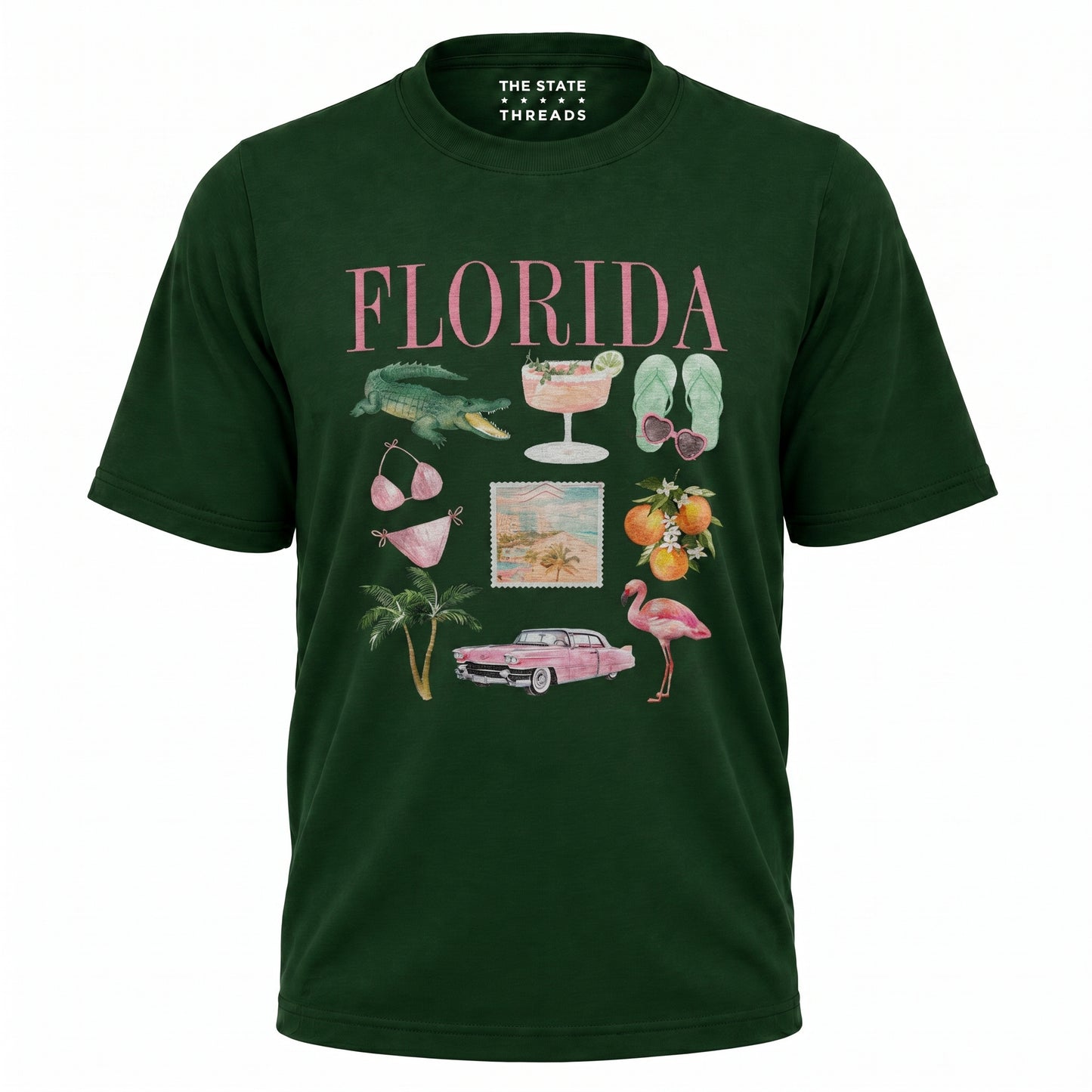 Florida Summer Vacation Icons Beach Fun Collage Shirt