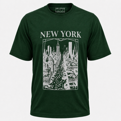 New York Retro City Art Blueprint Skyline Shirt