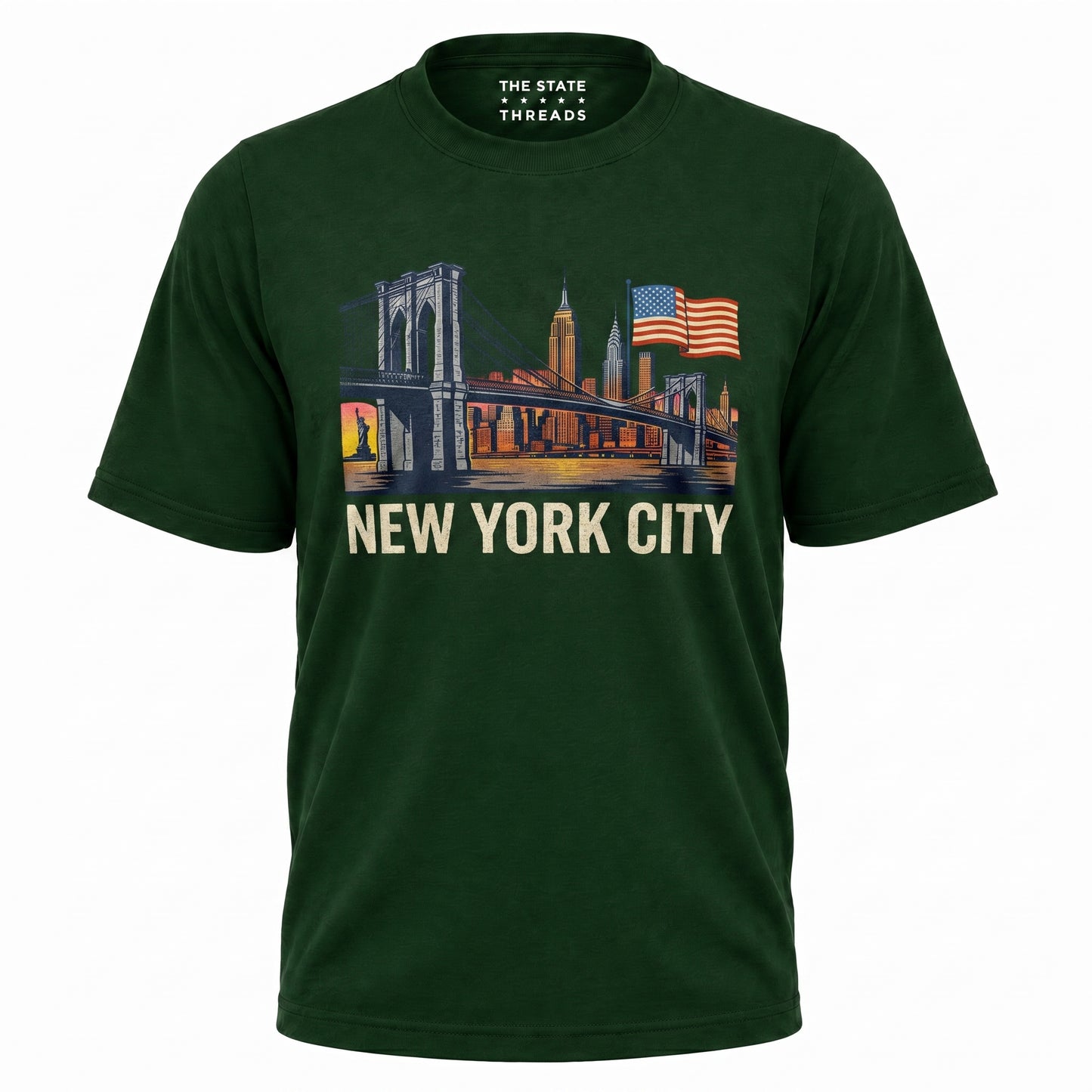 New York City Brooklyn Bridge Sunset Skyline Shirt