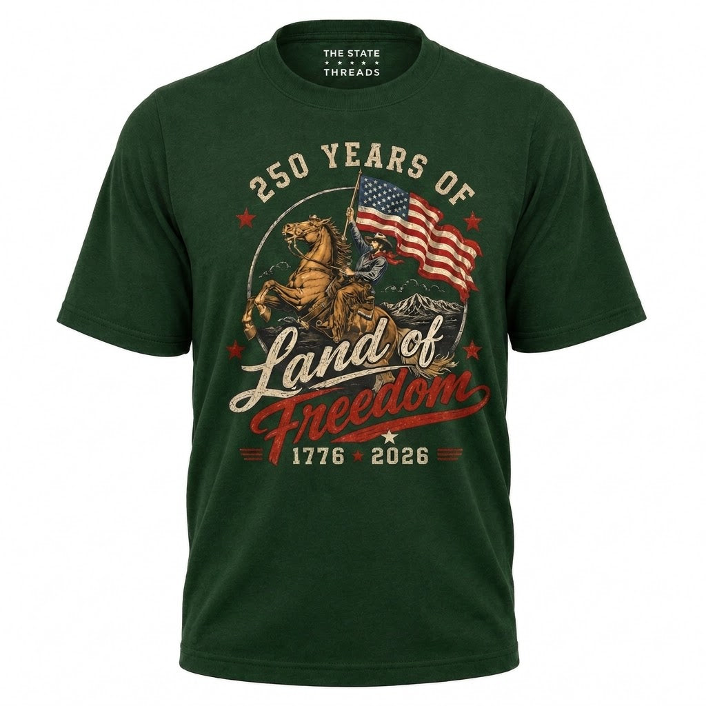 America 250 Years Land of Freedom Cowboy Shirt
