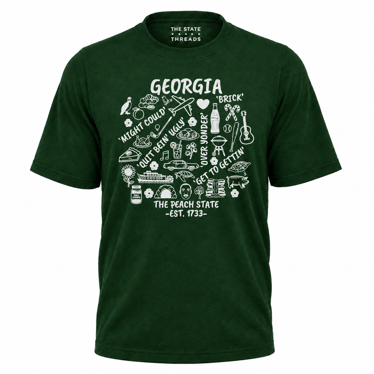 Georgia Peach State Southern Slang Icons Culture Shirt