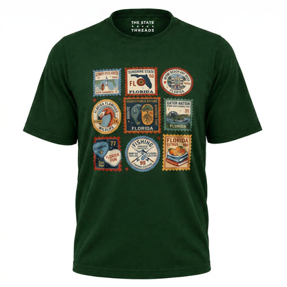 Florida Vintage Stamp Collage Sunshine State Travel Shirt