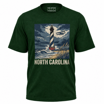 North Carolina Lighthouse Biplane Vintage Coastal Shirt