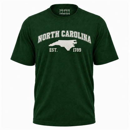 North Carolina State Map EST 1789 Collegiate Shirt