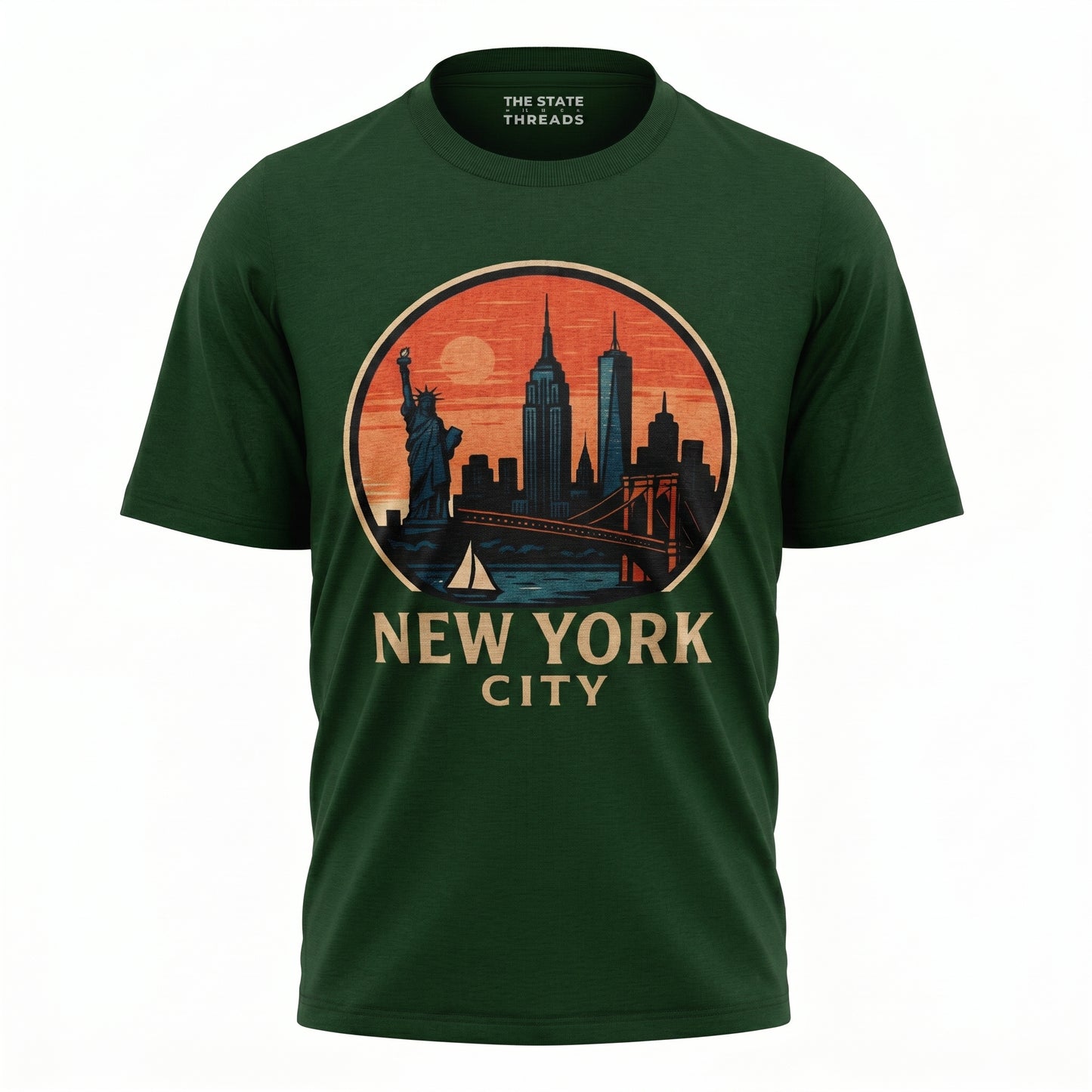 New York City Retro Sunset Circle Badge Shirt