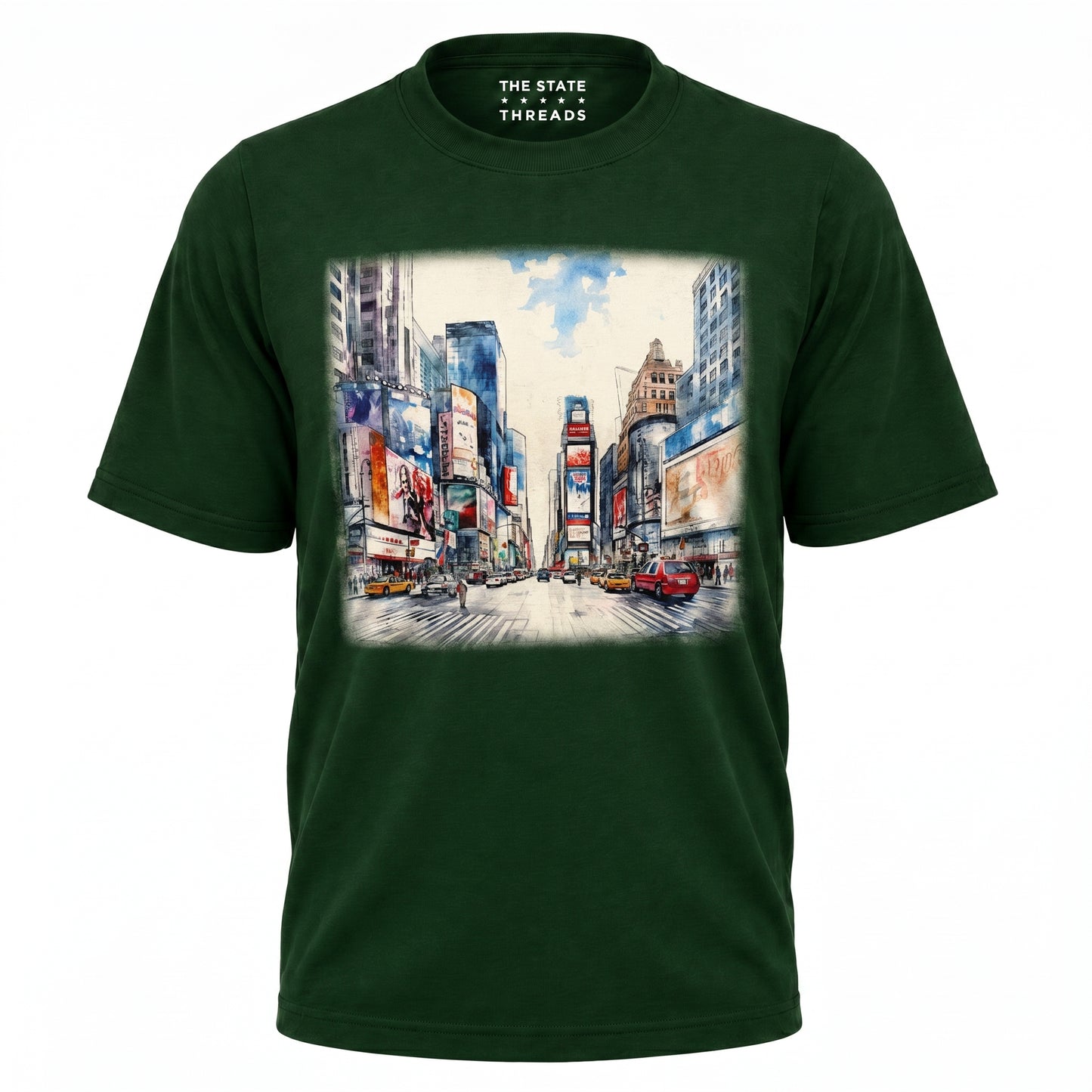 Times Square New York City Watercolor Sketch Shirt