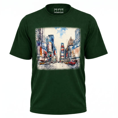 Times Square New York City Watercolor Sketch Shirt