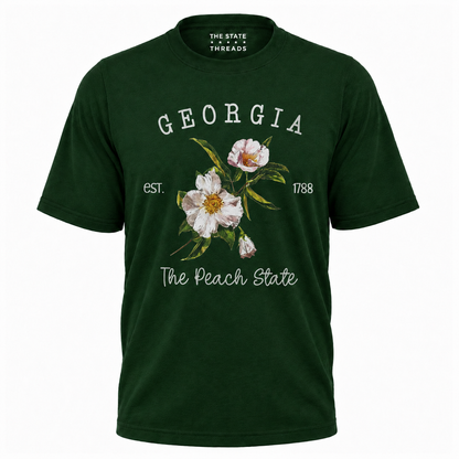 Georgia Cherokee Rose Peach State Botanical Vintage Shirt