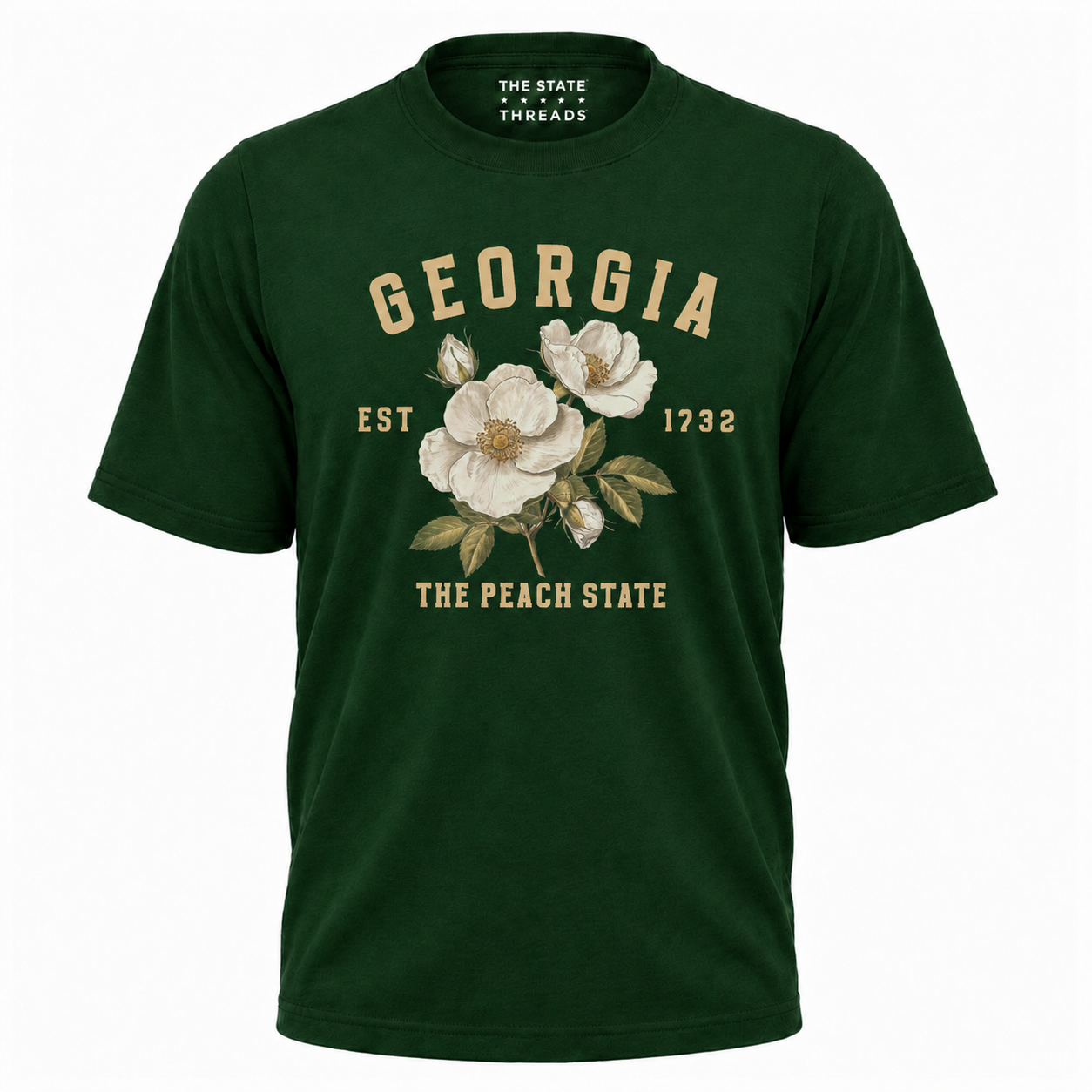 Georgia Cherokee Rose Peach State Vintage Botanical Shirt