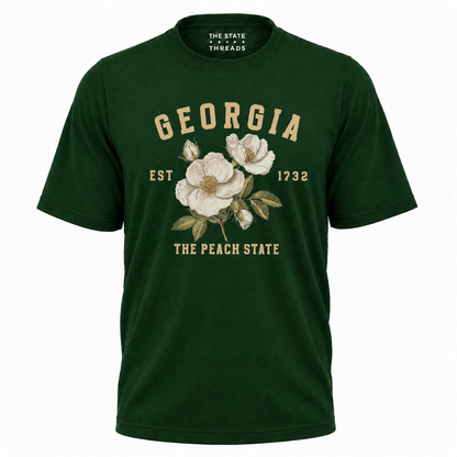 Georgia Cherokee Rose Peach State Vintage Botanical Shirt