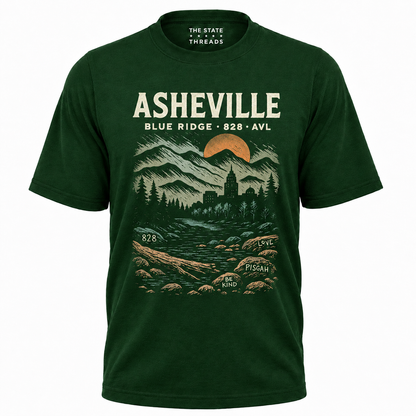 Asheville North Carolina Blue Ridge Mountains Vintage Shirt