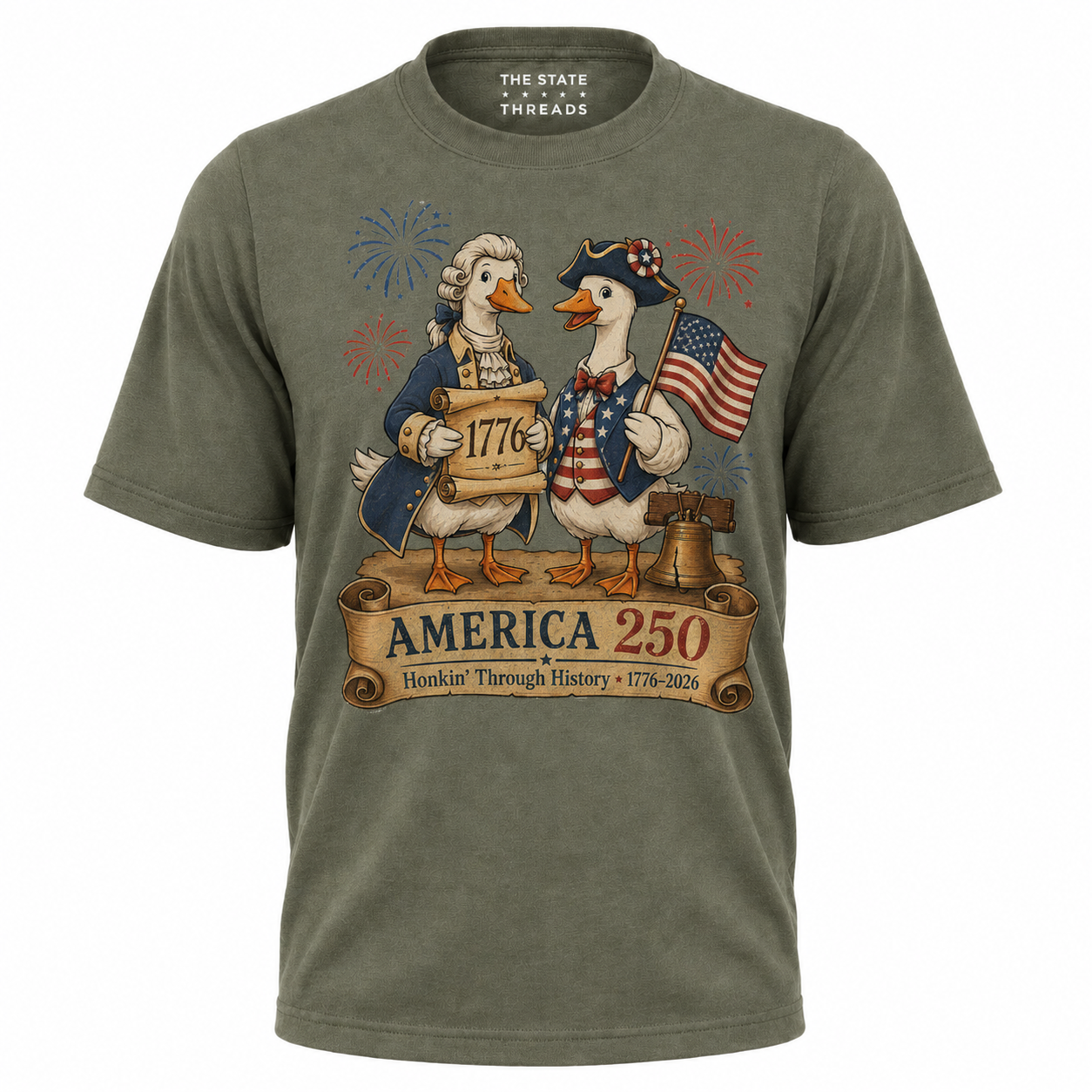 America 250 Honkin Through History Founding Goose Shirt