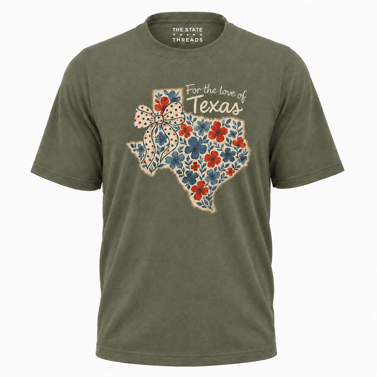 Texas Floral Bow State Outline Shirt