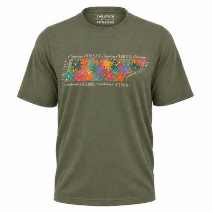 Tennessee Floral State Map Shirt
