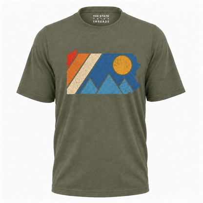 Pennsylvania Retro Mountain State Map Shirt