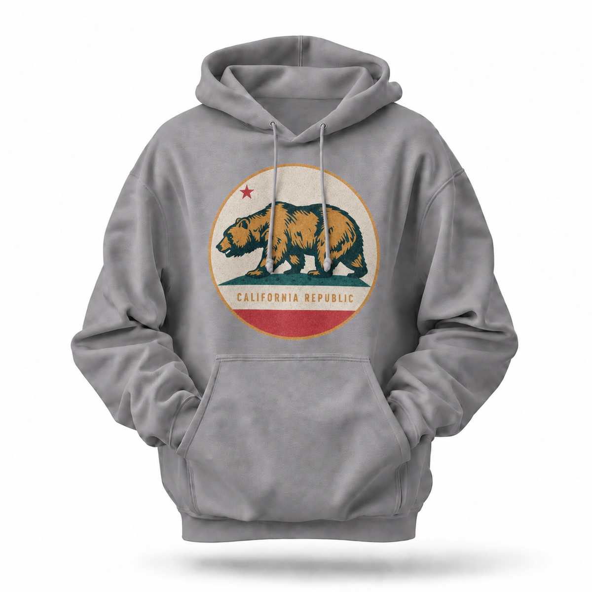 California Republic Bear Flag Vintage Circle Hoodie