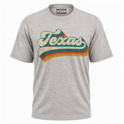 Texas Retro Script Rainbow Shirt