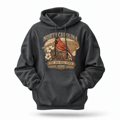 North Carolina The Tar Heel State Cardinal Dogwood Hoodie
