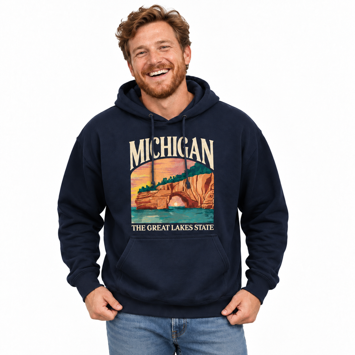Michigan Classic Arch Bold Letters Hoodie
