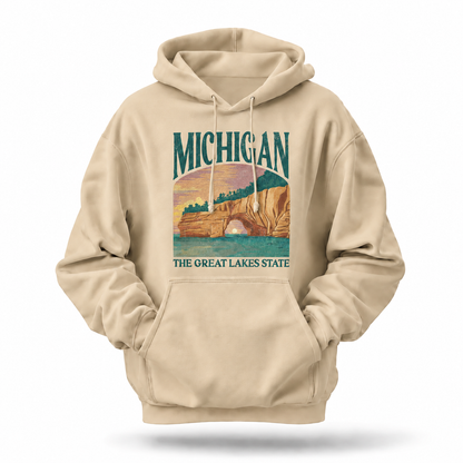 Michigan Classic Arch Bold Letters Hoodie