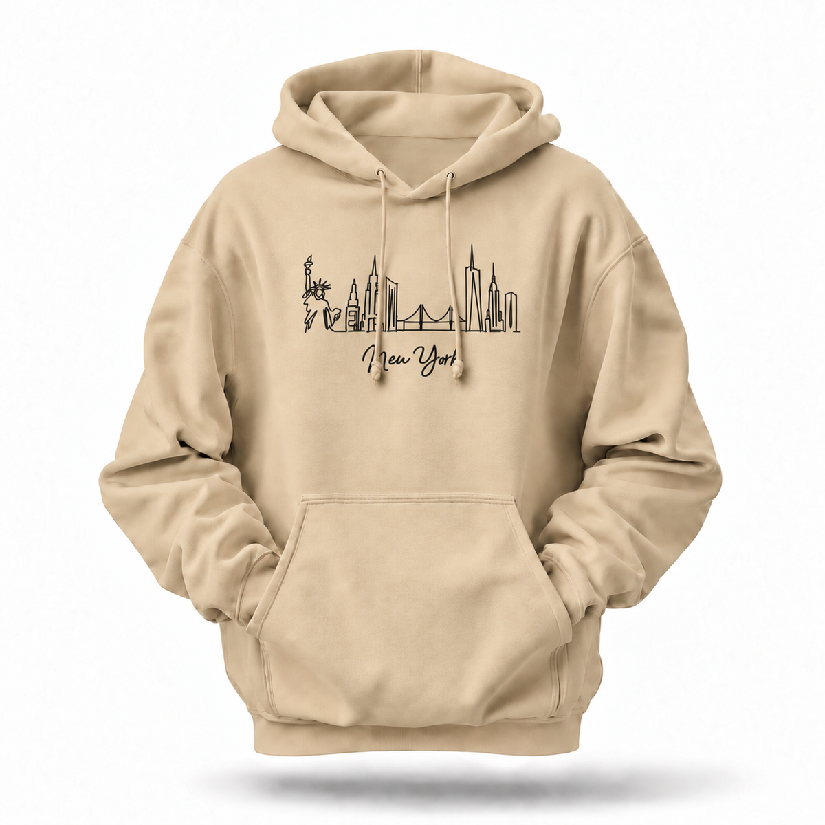 New York Minimalist Skyline Script Hoodie