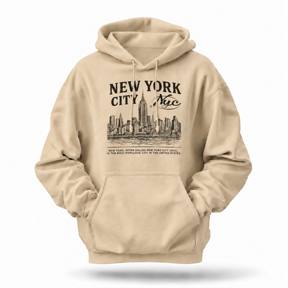 New York City Skyline NYC Typography Hoodie