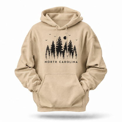 North Carolina Pine Forest Silhouette Hoodie