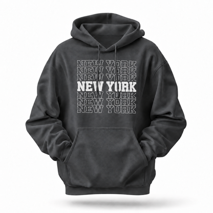 New York Stacked Collegiate Typography Hoodie