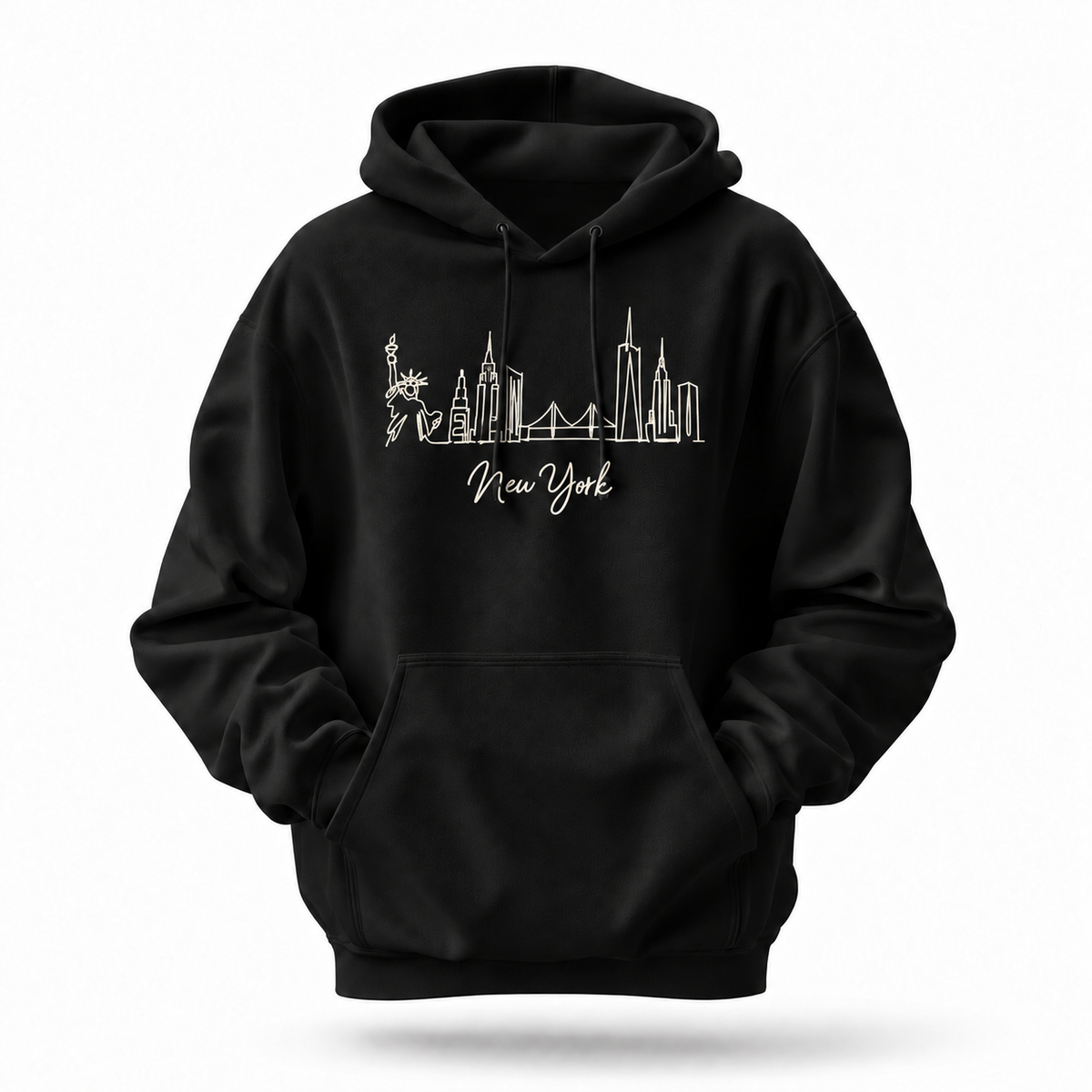 New York Minimalist Skyline Script Hoodie