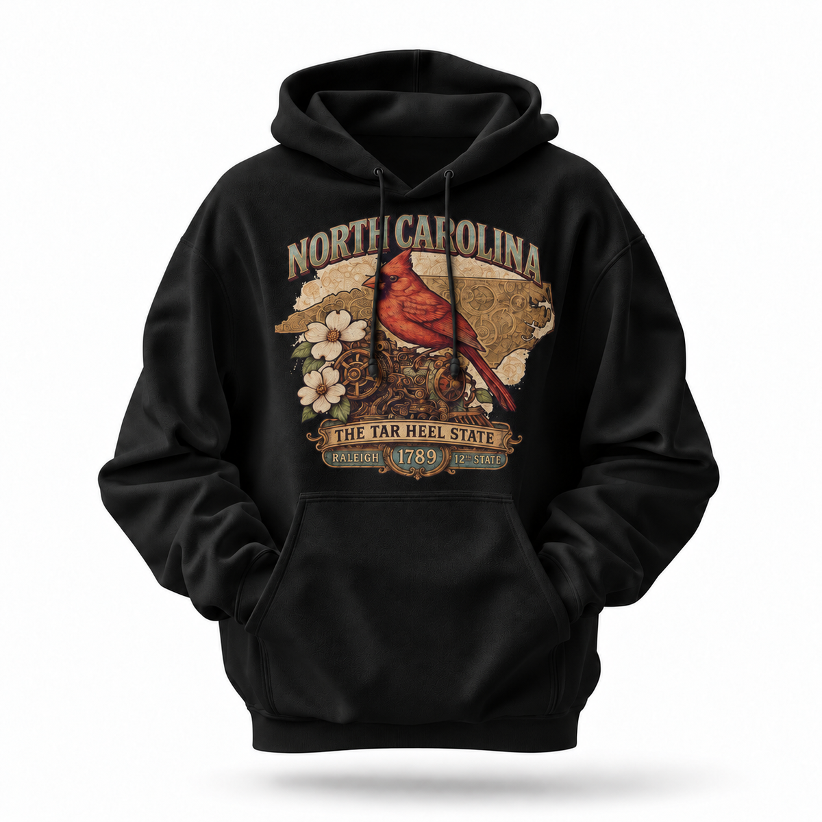 North Carolina The Tar Heel State Cardinal Dogwood Hoodie
