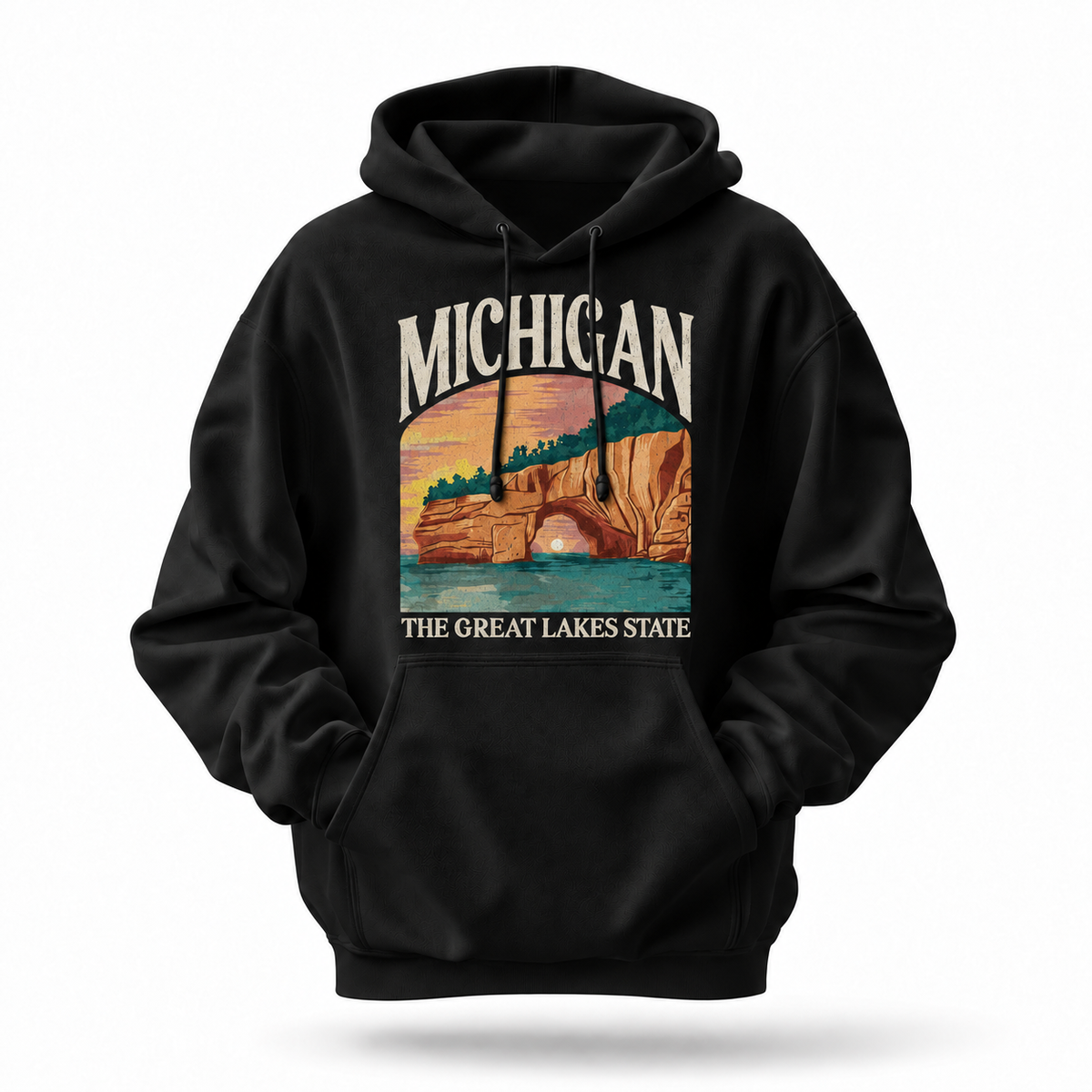 Michigan Classic Arch Bold Letters Hoodie