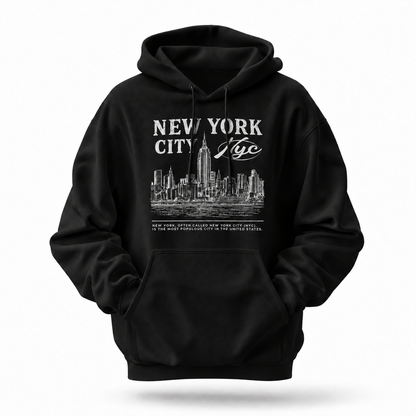 New York City Skyline NYC Typography Hoodie