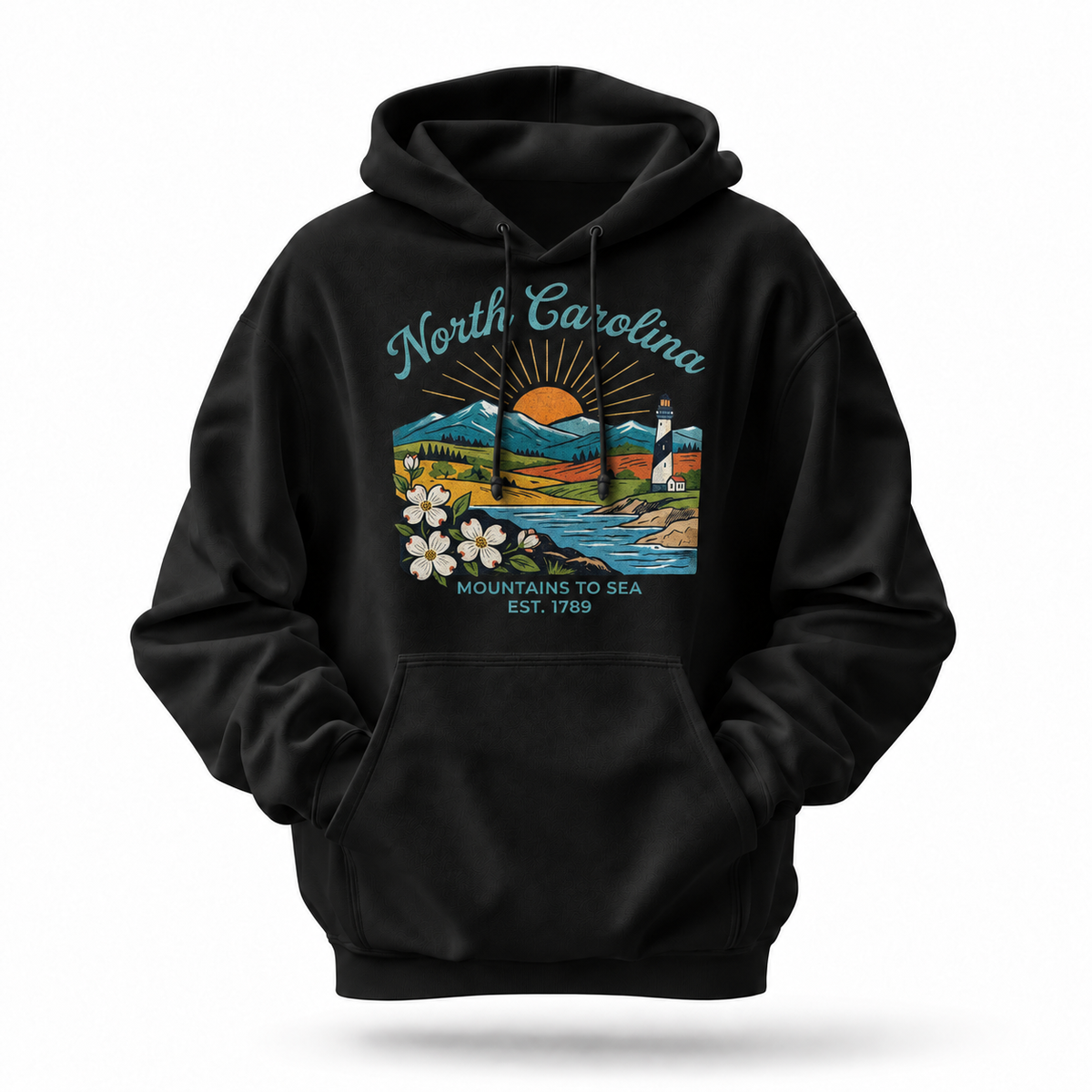 North Carolina Mountains to Sea Est. 1789 Hoodie
