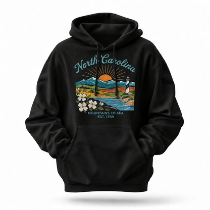 North Carolina Mountains to Sea Est. 1789 Hoodie