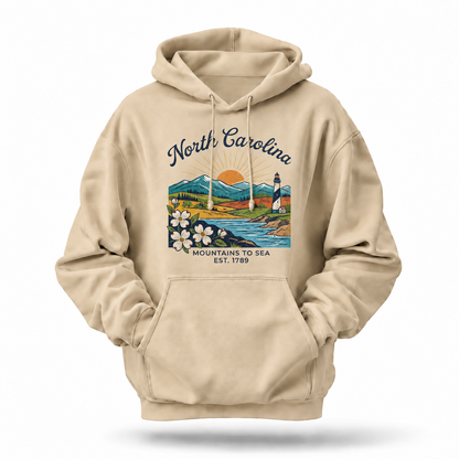 North Carolina Mountains to Sea Est. 1789 Hoodie
