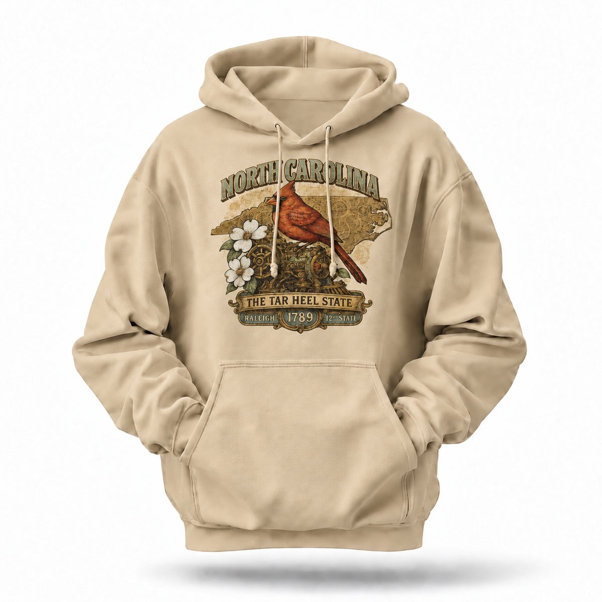 North Carolina The Tar Heel State Cardinal Dogwood Hoodie