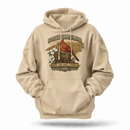 North Carolina The Tar Heel State Cardinal Dogwood Hoodie