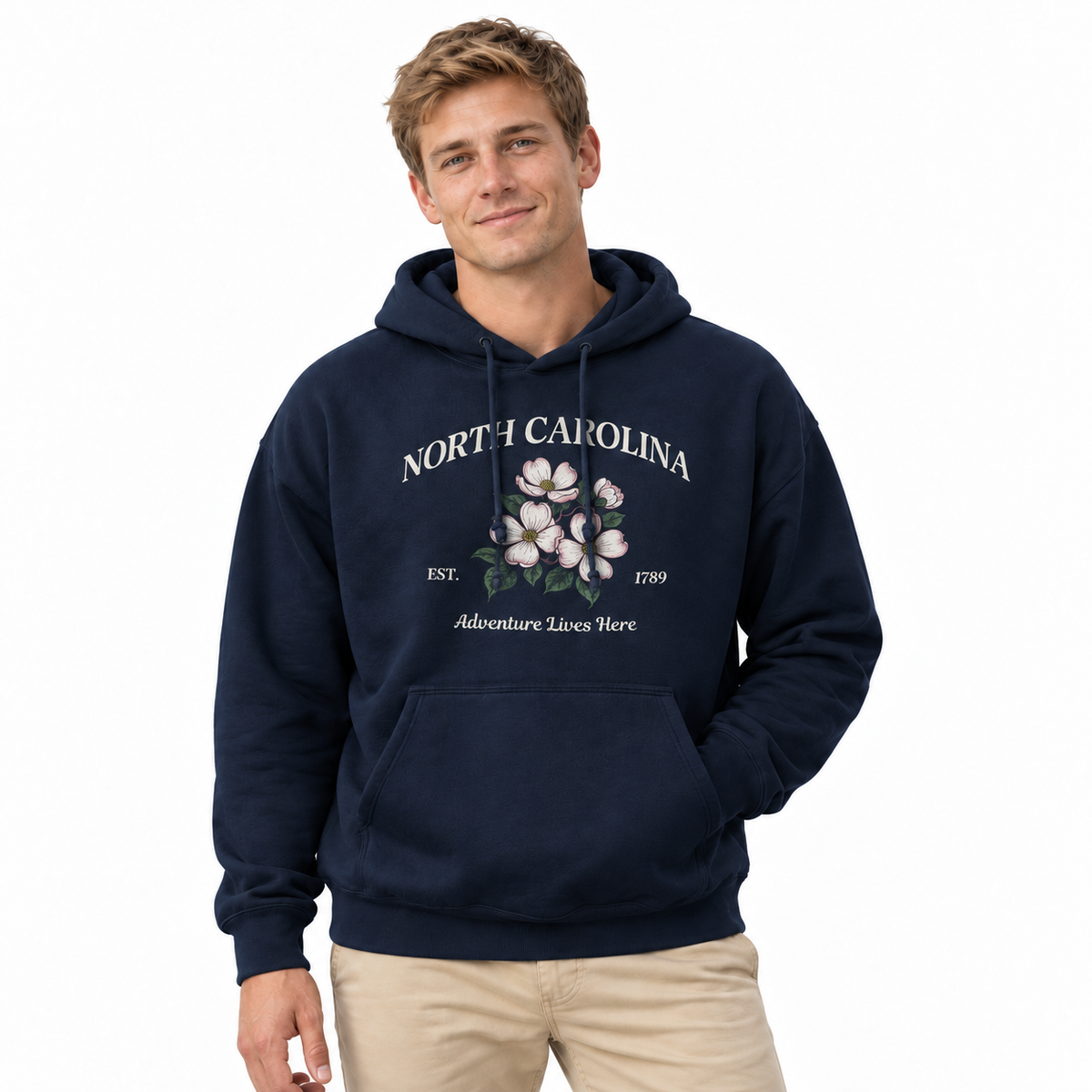 North Carolina Dogwood Floral Est. 1789 Hoodie