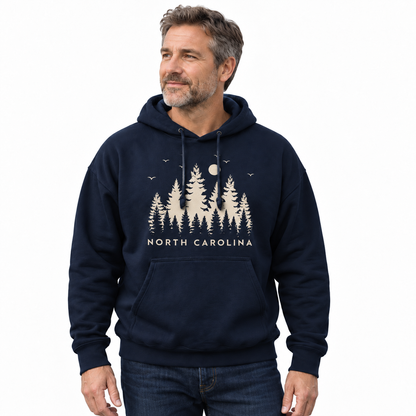 North Carolina Pine Forest Silhouette Hoodie