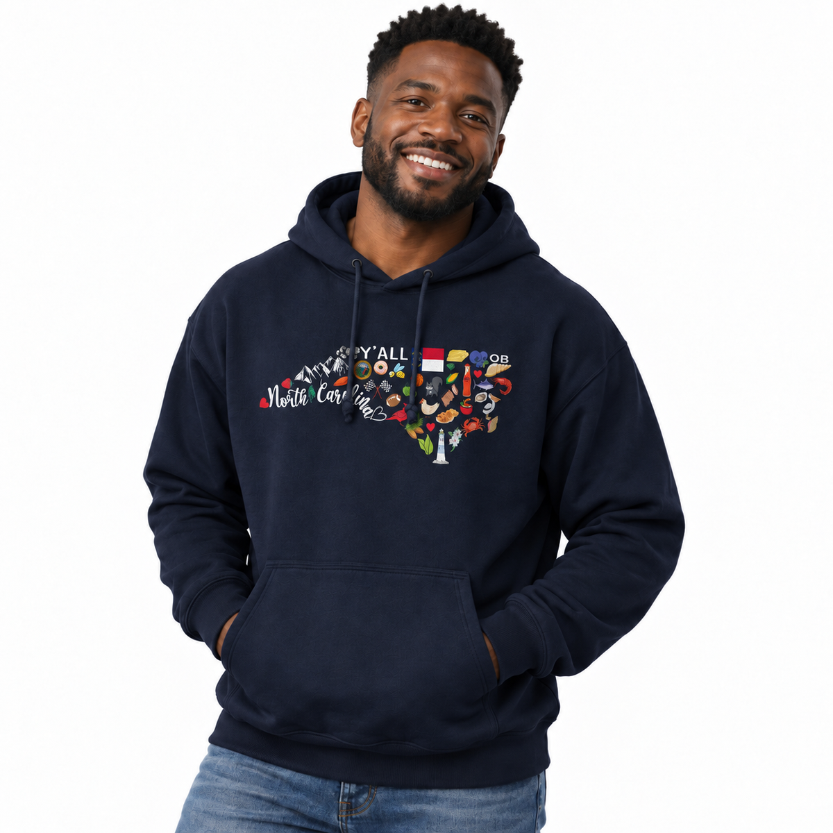 North Carolina State Icons Collage Hoodie