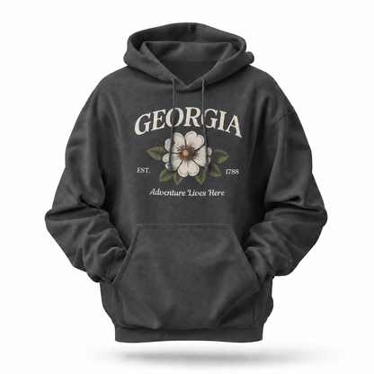 Georgia State Flower Adventure Lives Here Hoodie