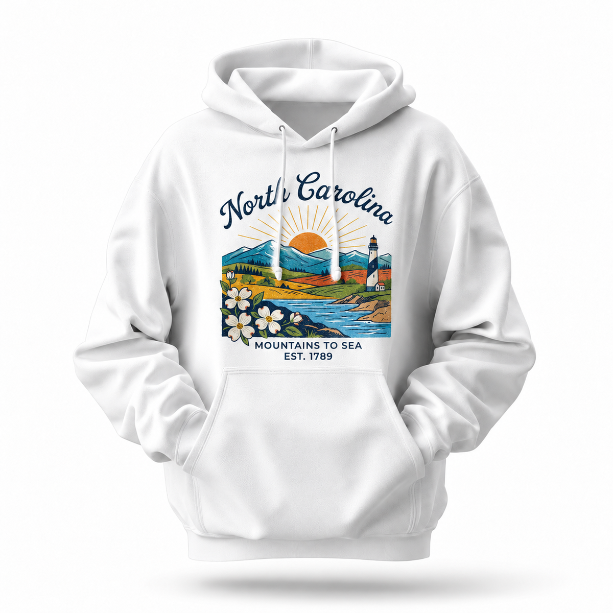 North Carolina Mountains to Sea Est. 1789 Hoodie