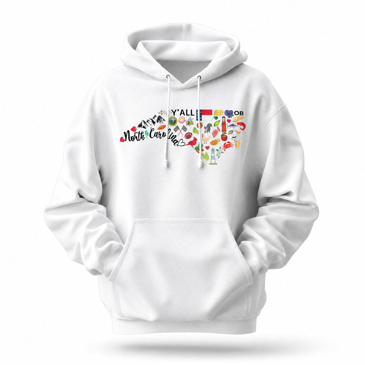 North Carolina State Icons Collage Hoodie