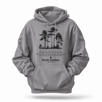 North Carolina The Old North State Pine Tree Anthem Hoodie