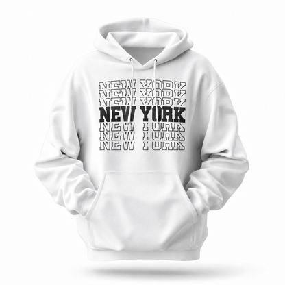 New York Stacked Collegiate Typography Hoodie
