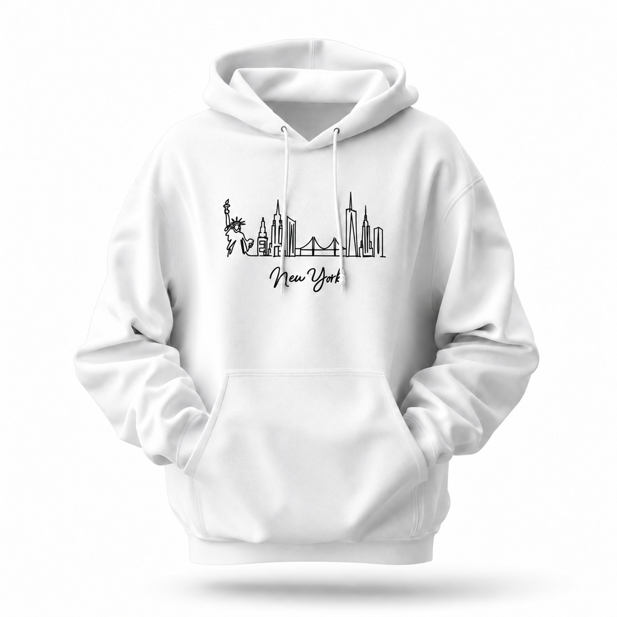 New York Minimalist Skyline Script Hoodie