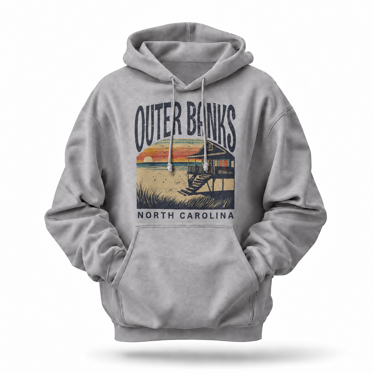 Outer Banks North Carolina Vintage Coastal Beach House Hoodie