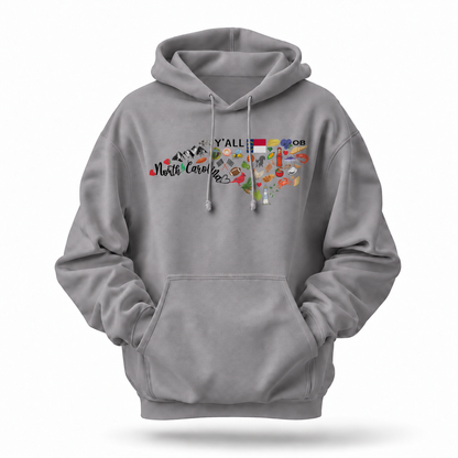 North Carolina State Icons Collage Hoodie