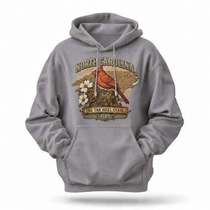 North Carolina The Tar Heel State Cardinal Dogwood Hoodie