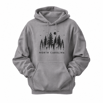 North Carolina Pine Forest Silhouette Hoodie